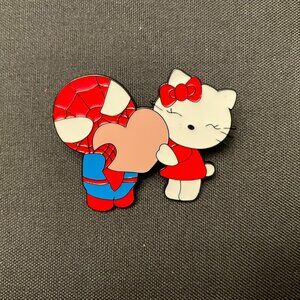 Hello Kitty and Spiderman Enamel Pin